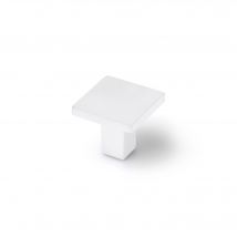 Pack 10 Pomos Y Tiradores Cuadrados - Para Cocina Y Armarios - Fabricado En Zamak - Color Blanco Mate - Medidas: 30 X 27 Mm - Incluye Tornillos - Rei 