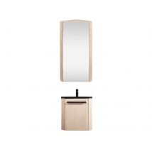 Ensemble Lave-mains D'Angle Skino Suspendu Avec Armoire Miroir - Bricoman