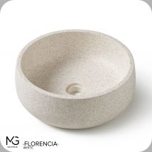 Vasque En Terrazzo | Florencia White | 39x39x14 Cm - Bricoman