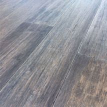 Parquet Massif Bambou Strong Verni Vieilli Gris Dark 96x12x1850mm - Bricoman