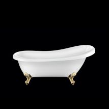 Baignoire Ancienne Rétro Sur Pieds Richmond Blanche 171 Cm Pieds D'Aigle Dorés - Bricoman