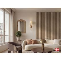 Panneau Tasseaux Acoustique Mdf Premium Décor Chêne Naturel, Feutrine Noire, 240x60 Cm Nordic Acoustics - Bricoman