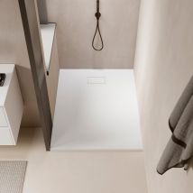 Receveur De Douche 90 X 130 Cm Extra Plat Piatto En Solicast Surface Ardoisée Blanc - Bricoman