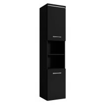 Armoire De Rangement Paso Hauteur 160 Cm Noir Mat - Meuble De Rangement Haut Placard Armoire Colonne - Bricoman
