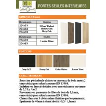 Porte Coulissante Grey Oak H204 X L73 Gd Menuiseries - Bricoman