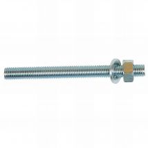 10 Tiges Filetées Pour Scellement À La Résine M8 X 100 Mm Avec Écrou Et Rondelle - Zingué - Bricoman