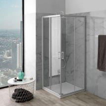 Paroi De Douche Carré 80x80 Avec Profils Blancs | Venere - Bricoman