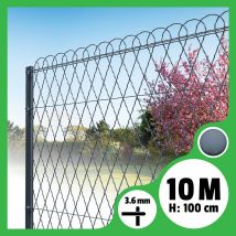 Bordure Parisienne Ronde Longueur 10m - Gris Anthracite, 100cm, 3.6mm - Bricoman