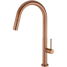 Valaz Robinet De Cuisine Extractible En Or Rose Brossé – Série Euphrates - Bricoman