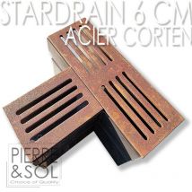 Caniveau Étroit 6,5 Cm Grille Acier Corten - Stardrain Line Eco - Pièce En T - Bricoman