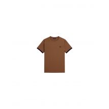 Camiseta fred perry ringer marrón hombre