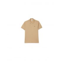 Polo lacoste chemise col bord-cotes beige