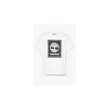 Camiseta timberland stack logo short sleeve blanco/negro hombre