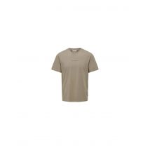 Camiseta only & sons onslevi life reg text desert taupe hombre