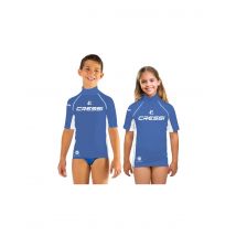 Camiseta de buceo cressi rashguard 2024 manga corta infantil azul