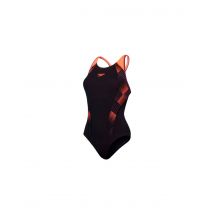 Bañador de natación speedo mujer placement laneback negro/ rojo/m