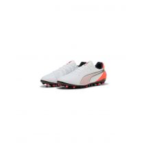 Botas de fútbol puma king match mg blanco silver