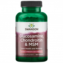 Gélules Glucosamine, Chondroitine & MSM 250/200/150 - Swanson - 120 Comprimés
