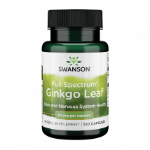 Full Spectrum Ginkgo Leaf 60mg - Swanson - 120 Gélules (2 Mois)