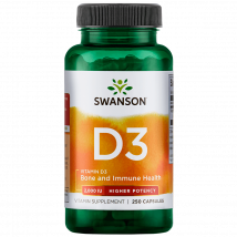 Gélules High Potency Vitamin D-3 2000IU - Swanson - 250 Gélules