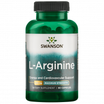 Gélules d’arginine Super Strength L-Arginine 850 mg | Swanson  | 90 gélules végétariennes