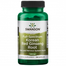 Ginseng rouge coréen Full Spectrum Korean Red Ginseng 400 mg - Swanson - 90 Gélules