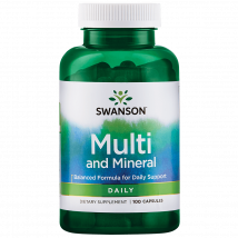 Daily Multi-Vitamine & Mineral - Swanson - 100 Gélules (3 Mois)