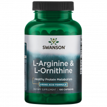 Complément alimentaire L-Arginine & L-Ornithine - Swanson - 100 Gélules