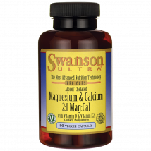 Gélules de magnésium et de calcium Ultra Albion Magnesium & Calcium - Swanson - 90 Gélules Végétariennes