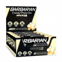 Barres protéinées craquantes Barbarian - Stacker 2 - Chocolat Blanc Et Croquant Aux Cacahuètes - 825 Grammes (15 Barres)