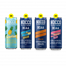 Nocco BCAA Drink - Nocco - No Carbs Company - Boîte Mixte (3 X 4 Saveurs) - 12 Pièces (3960 Ml)