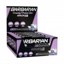 Barres protéinées craquantes Barbarian - Stacker 2 - Cheesecake Aux Myrtilles - 825 Grammes (15 Barres)
