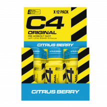 C4 Energy Preworkout Shot | Cellucor | Agrumes Baies | 720 ml (12 pièces)