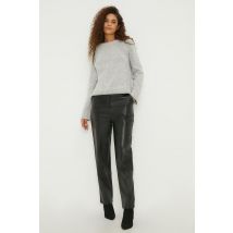 Womens Tall Faux Leather Ankle Grazer Trouser