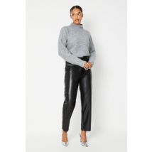 Womens Faux Leather Ankle Grazer Trouser