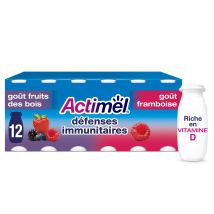 Actimel - Yaourt À Boire Framboise Et Fruits Des Bois Actimel - Les 12 Bouteilles De 100g