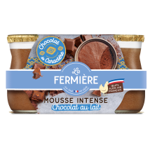 La Fermiere - Mousse Intense Chocolat Au Lait La Fermiere - Les 2 Pots De 70g