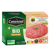 Convivial - Steak Haché Pur Bœuf 15% Mg Bio Convivial - La Boite De 4 - 400g