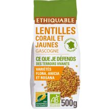 Lentilles Duo Corail Jaune Gascogne Bio Paysans D'ici