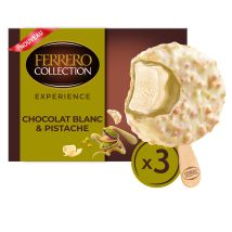 Ferrero Rocher - Glaces Bâtonnets Pistache Chocolat Blanc Ferrero Rocher - La Boîte De 3 Bâtonnets