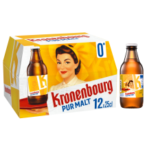 Kronenbourg - Bière Blonde Pur Malt Sans Alcool 0,4% Kronenbourg - 12x25cl