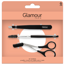 Glamour Paris - Kit Sourcils À Sourcil Goupillon Ciseaux Avec Peigne Pince À Épiler Glamour Paris - Le Lot