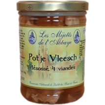 Les Mijotes De L'abbaye - Plat Cuisiné Pot'je Vleesch Désossé Aux 4 Viandes Les Mijotes De L'abbaye - Le Bocal De 750g