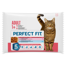 Perfect Fit - Pâtée Pour Chat Adulte Stérilisé En Sauce Saumon Poisson Perfect Fit Total 5 Perfect Fit - Les 4 Sachets Fraîcheur