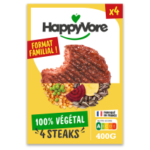 Happyvore - Steak Végétal Et Gourmand Happyvore - La Boîte De 4 Steaks - 400g