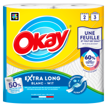 Okay - Essuie-tout Blanc Okay - Le Paquet De 2 Rouleaux