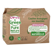 Couches Bébé Taille 2 3-6kg Naturelles Hypoallergénique LOVE & GREEN