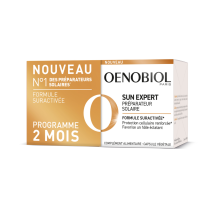 Oenobiol - Complément Alimentaire Préparateur Solaire Actif Exclusif Hâle Intense Et Éclatant Oenobiol - Les 2 Boîtes De 30 Capsules