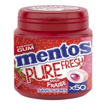 Mentos - Chewing-gum Pure Fresh Fraise Sans Sucres Mentos - La Boite De 50 Dragées - 100 G
