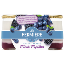La Fermiere - Yaourts Mûre Myrtille La Fermiere - Les 2 Pots De 160g